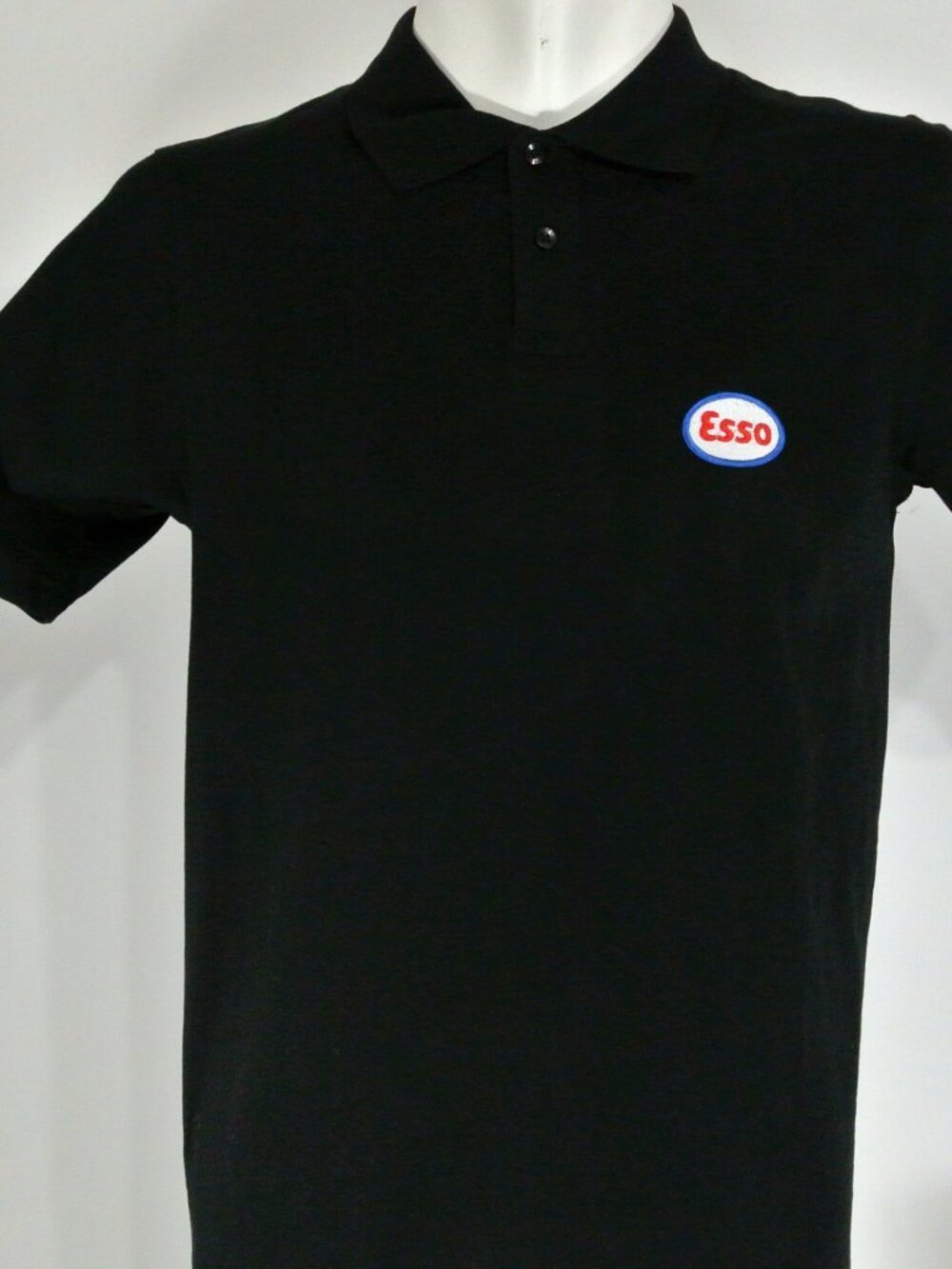 ESSO Gas Station Oil Employee Uniform Polo Shirt Black Size XL